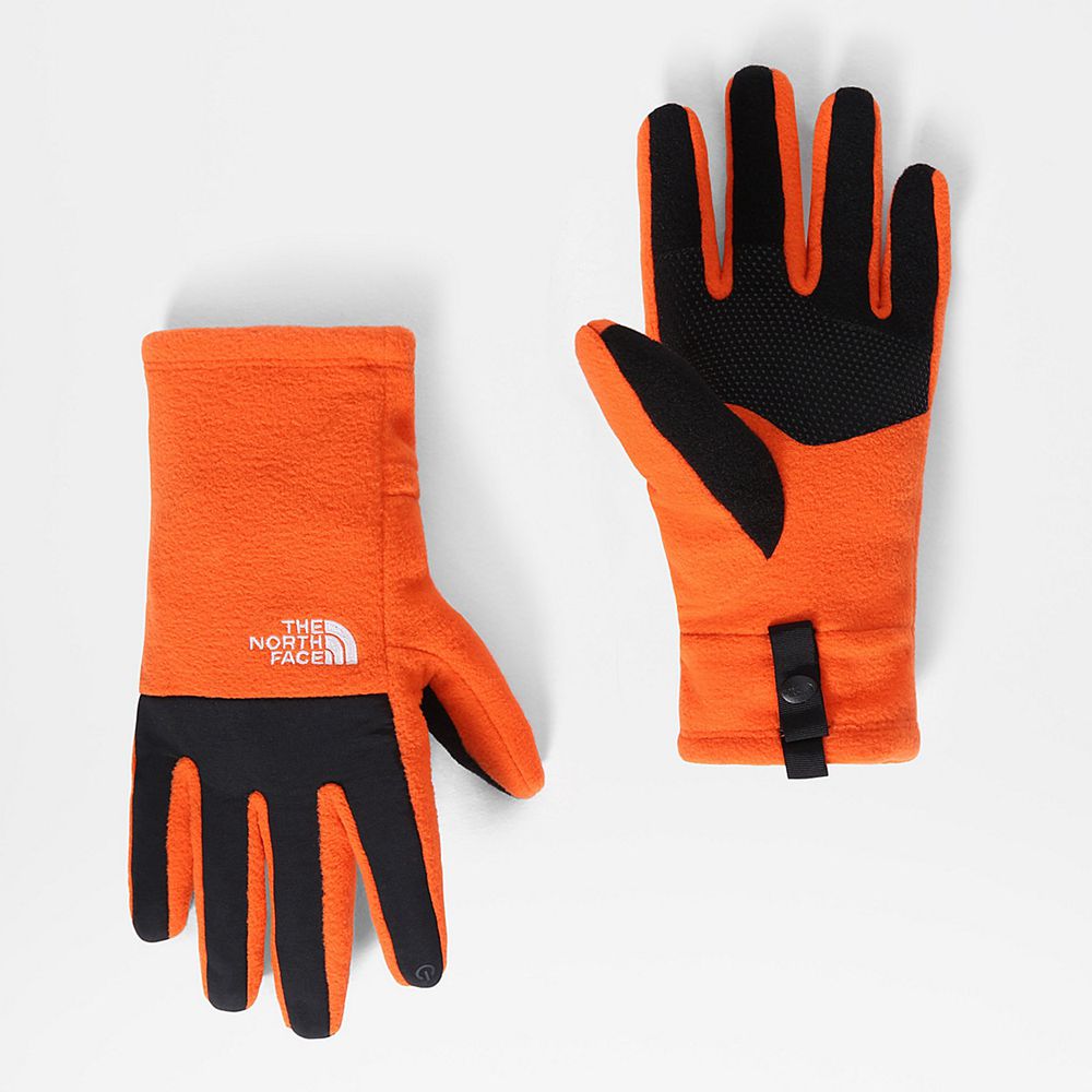 The North Face Gloves Mens Australia - The North Face Denali Etip™ Red Orange (PIA-670195)